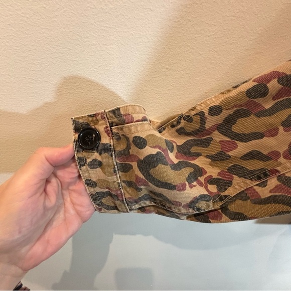 VERONICA BEARD Jeans Sz XL Animal Print Blazer Back Pleat Buttons Pockets Jacket - Picture 8 of 13